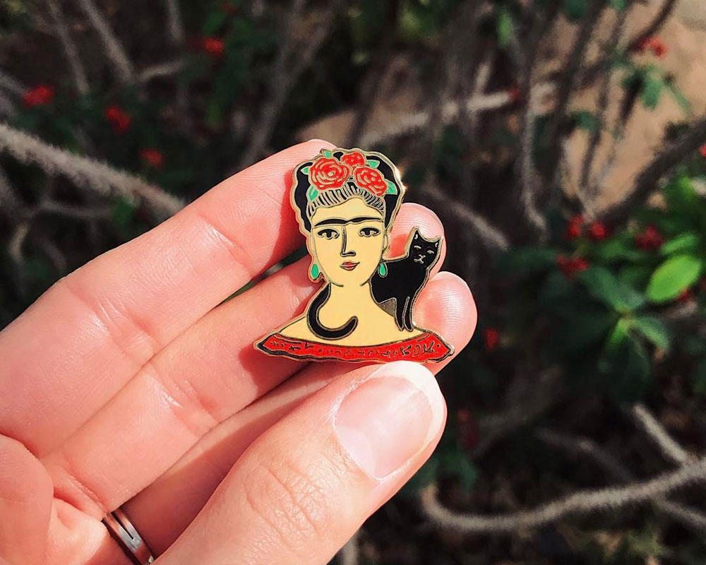 7x Frida Kahlo Soft Enamel Pin Set Lapel Pins Brooches Badges Buttons Gift Girls