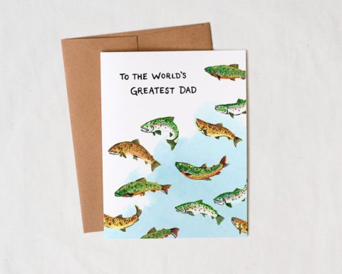 Worlds Greatest Dad Fathers Day card fisherman
