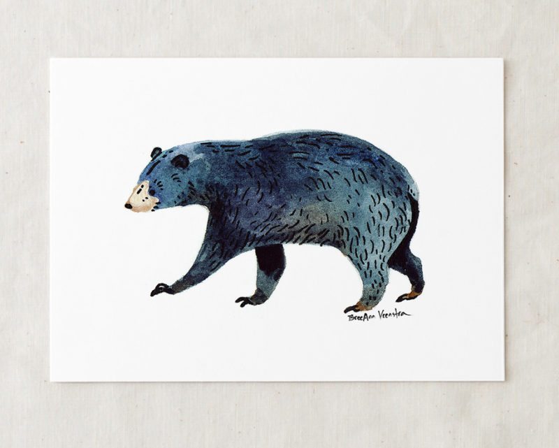 Black Bear Art Print — Woodland Illustration — Wildship Studio