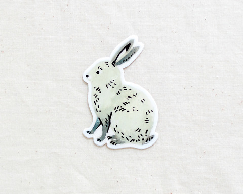 cute bunny rabbit vinyl sticker by wildship studio