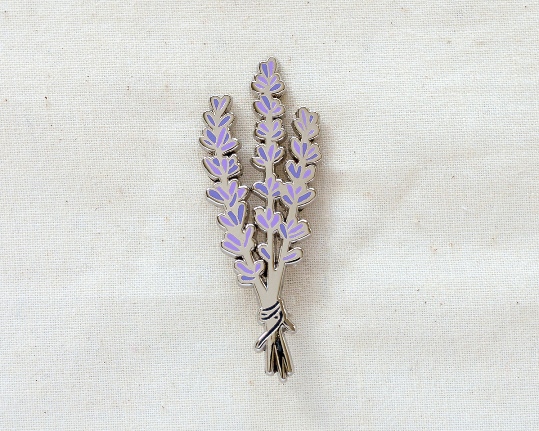 lavender herb enamel pin by wildship studio
